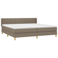 Produktbild för Ramsäng med madrass taupe 200x200 cm tyg