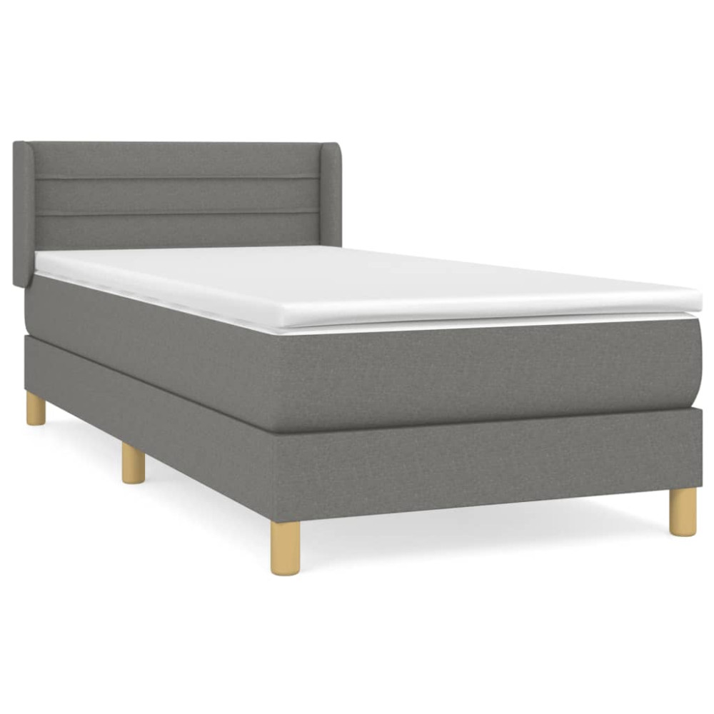 Produktbild för Ramsäng med madrass ljusgrå 100x200 cm tyg
