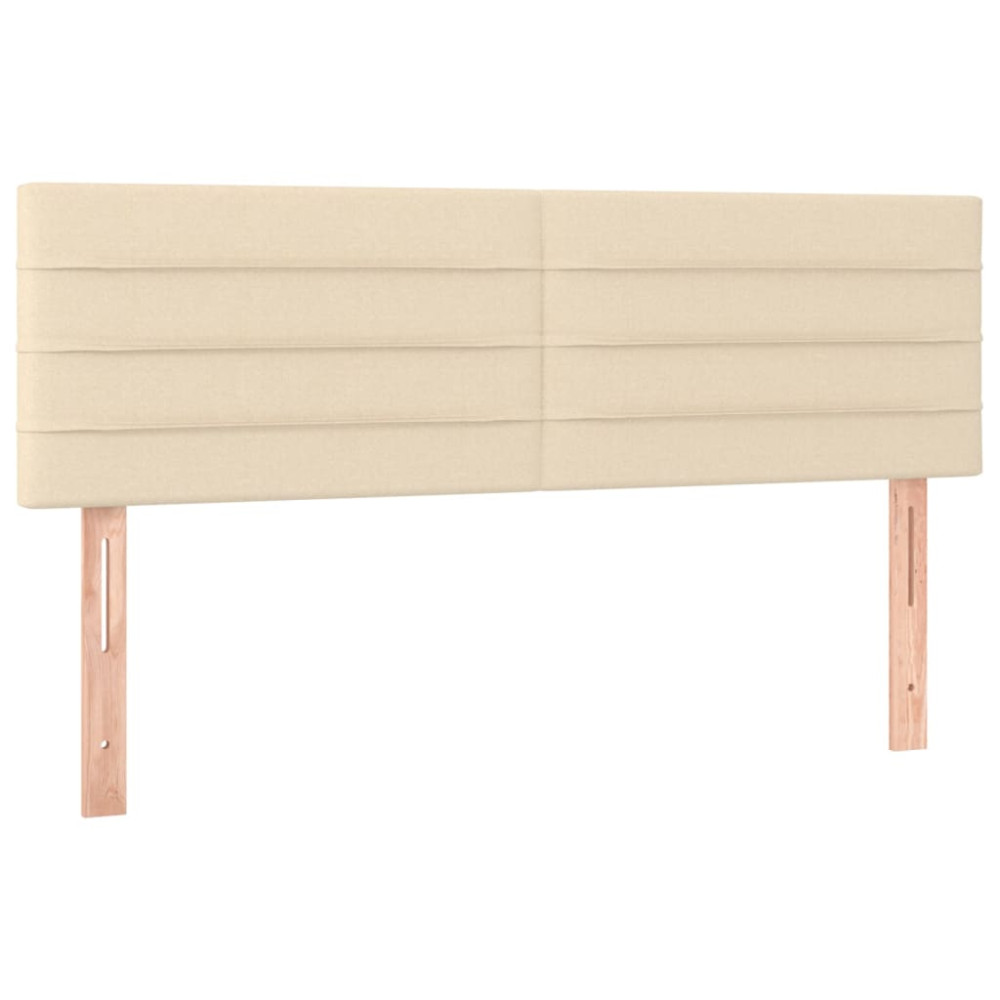Produktbild för Ramsäng med madrass gräddvit 140x190 cm tyg