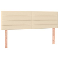 Produktbild för Ramsäng med madrass gräddvit 140x190 cm tyg