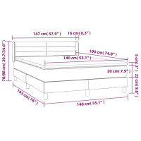 Produktbild för Ramsäng med madrass gräddvit 140x190 cm tyg