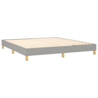 Produktbild för Ramsäng med madrass ljusgrå 160x200 cm tyg