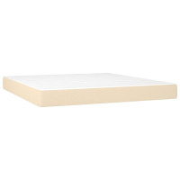 Produktbild för Ramsäng med madrass gräddvit 160x200 cm tyg