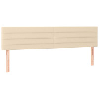 Produktbild för Ramsäng med madrass gräddvit 160x200 cm tyg