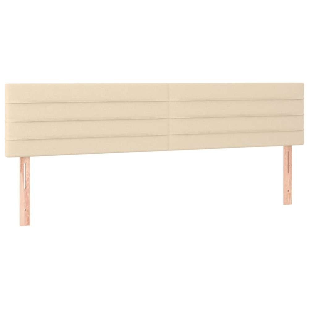 Produktbild för Ramsäng med madrass gräddvit 180x200 cm tyg