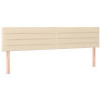 Produktbild för Ramsäng med madrass gräddvit 180x200 cm tyg