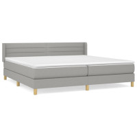 Produktbild för Ramsäng med madrass ljusgrå 200x200 cm tyg