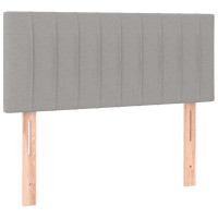 Produktbild för Ramsäng med madrass ljusgrå 80x200 cm tyg