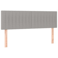 Produktbild för Ramsäng med madrass ljusgrå 140x200 cm tyg