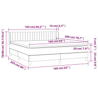 Produktbild för Ramsäng med madrass ljusgrå 160x200 cm tyg