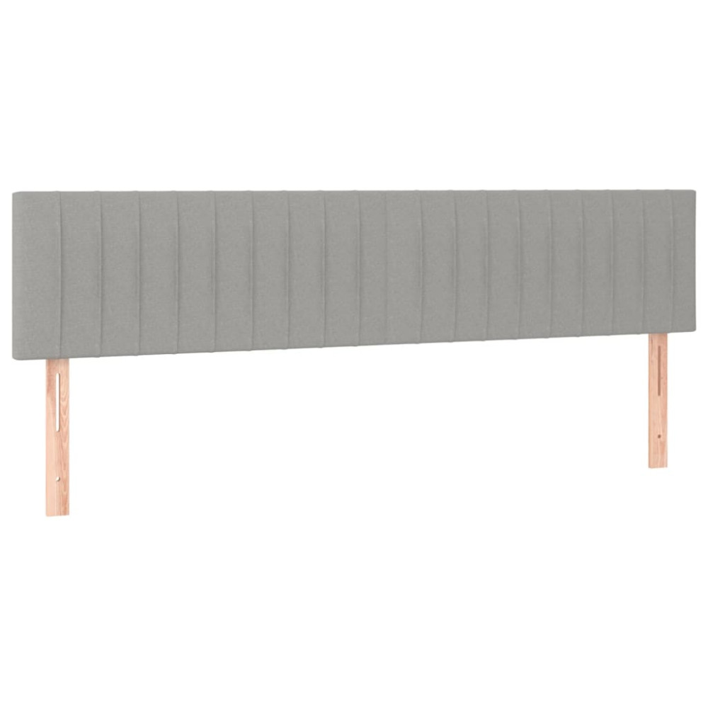 Produktbild för Ramsäng med madrass ljusgrå 200x200 cm tyg