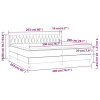 Produktbild för Ramsäng med madrass svart 200x200 cm tyg