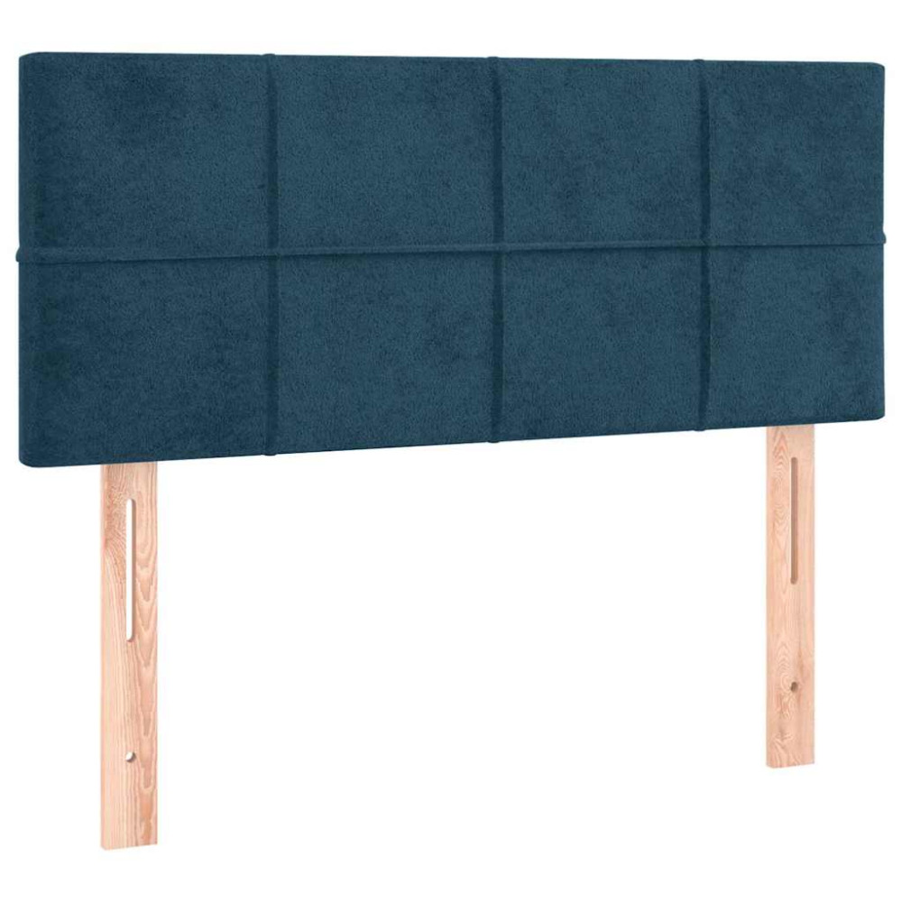 Produktbild för Ramsäng med madrass mörkblå 100x200 cm sammet
