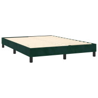 Produktbild för Ramsäng med madrass mörkgrön 140x200 cm sammet