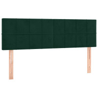 Produktbild för Ramsäng med madrass mörkgrön 140x200 cm sammet