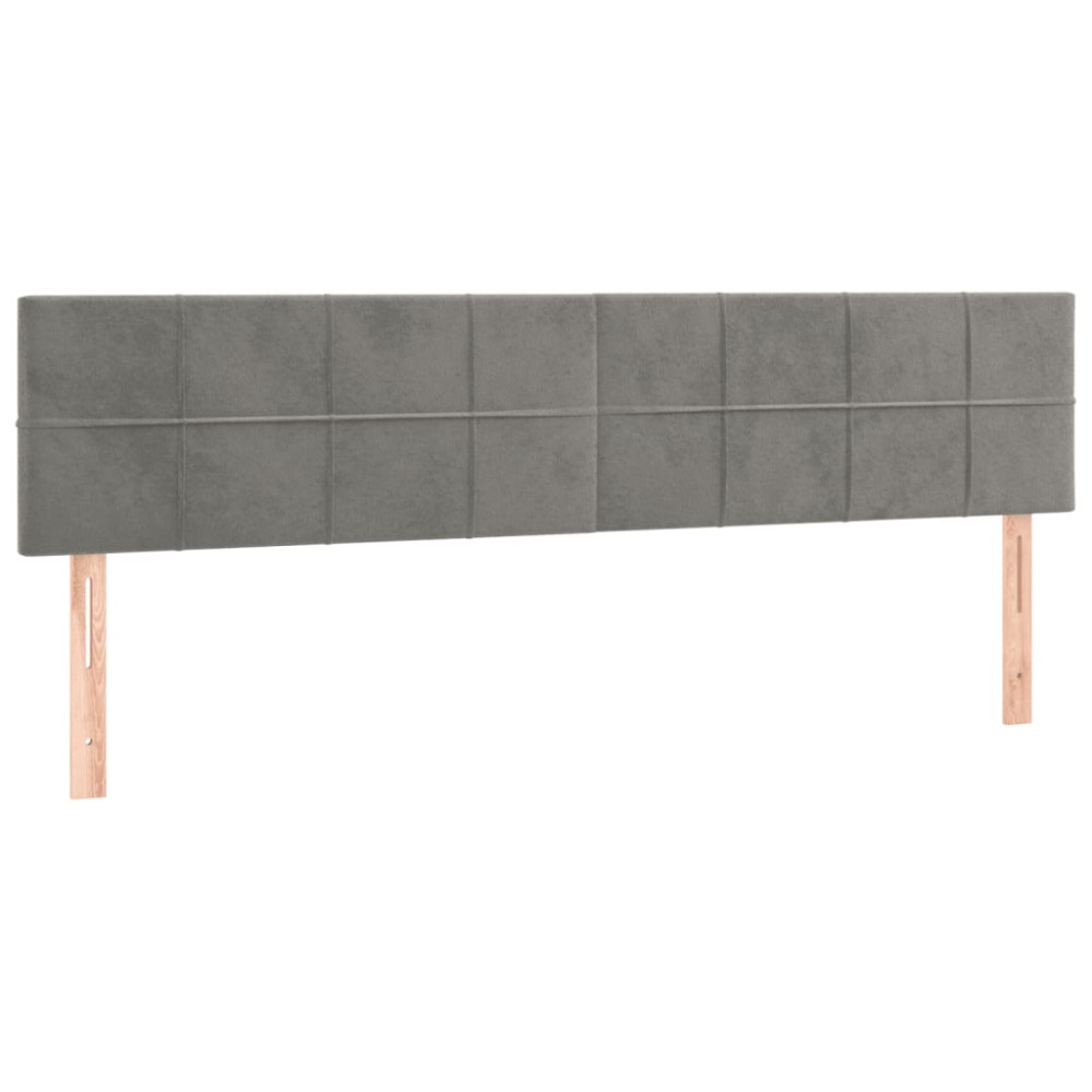 Produktbild för Ramsäng med madrass ljusgrå 160x200 cm sammet
