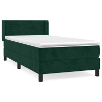 Produktbild för Ramsäng med madrass mörkgrön 100x200 cm sammet