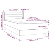 Produktbild för Ramsäng med madrass mörkgrön 100x200 cm sammet