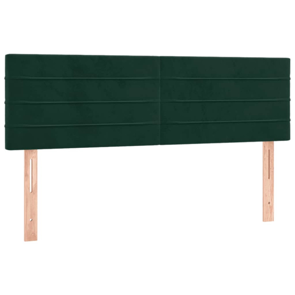 Produktbild för Ramsäng med madrass mörkgrön 140x200 cm sammet