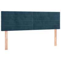 Produktbild för Ramsäng med madrass mörkblå 140x200 cm sammet