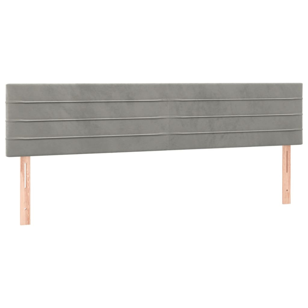 Produktbild för Ramsäng med madrass ljusgrå 200x200 cm sammet