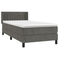 Produktbild för Ramsäng med madrass mörkgrå 90x200 cm sammet