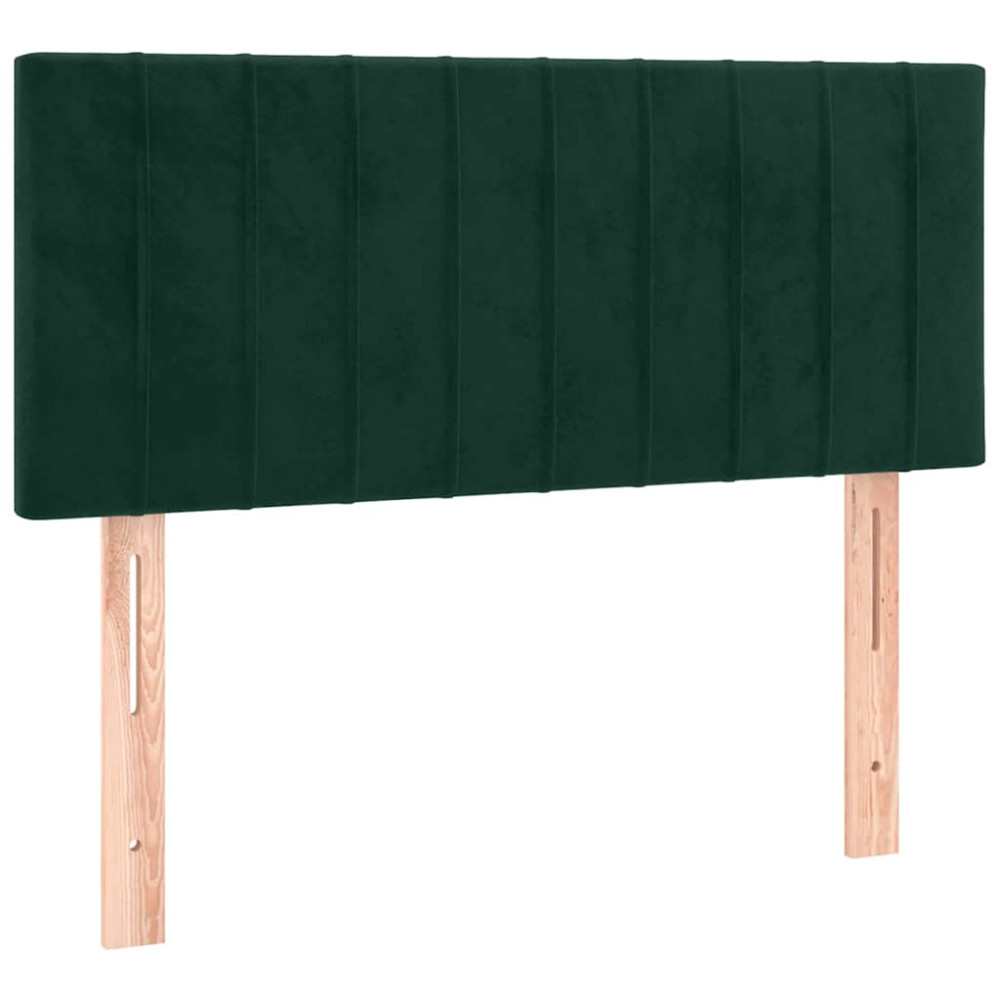 Produktbild för Ramsäng med madrass mörkgrön 90x200 cm sammet