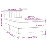 Produktbild för Ramsäng med madrass svart 100x200 cm sammet