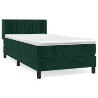 Produktbild för Ramsäng med madrass mörkgrön 100x200 cm sammet