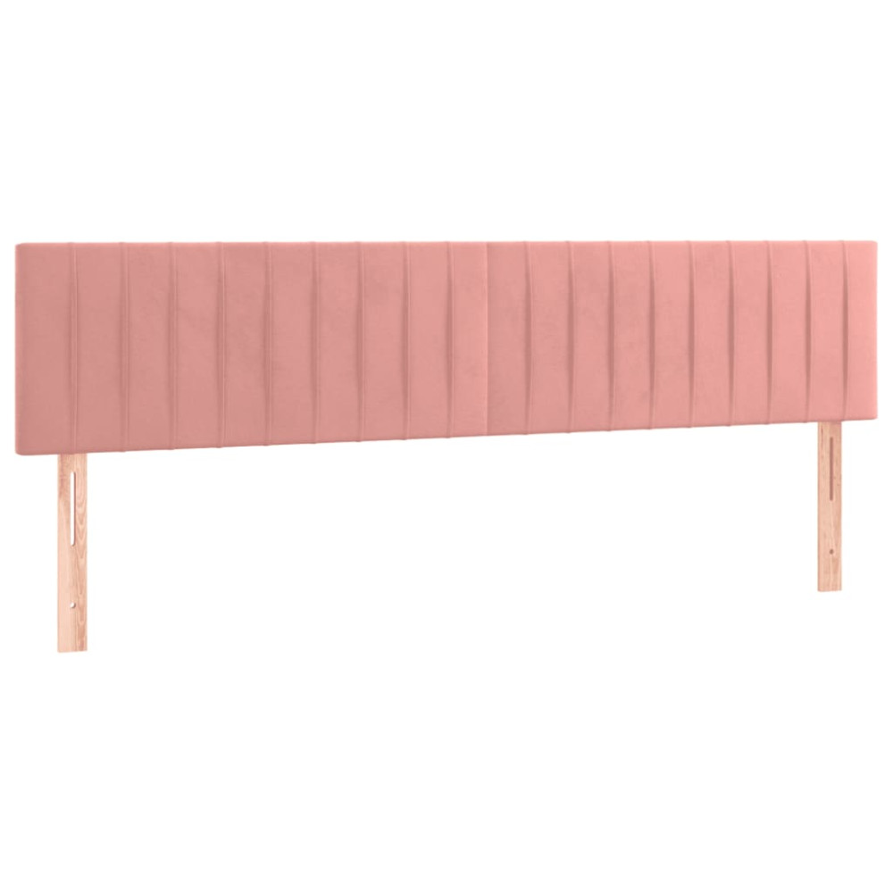 Produktbild för Ramsäng med madrass rosa 160x200 cm sammet