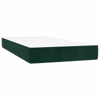 Produktbild för Ramsäng med madrass mörkgrön 90x200 cm sammet