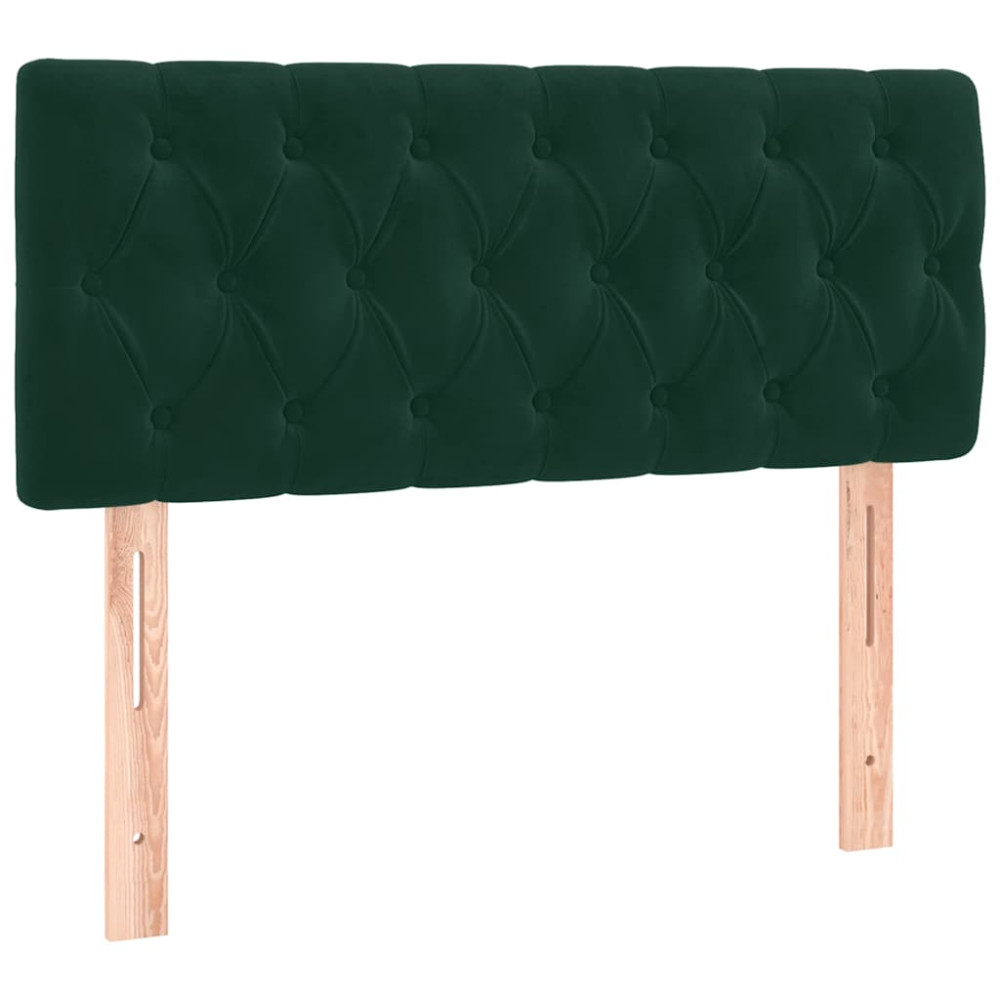 Produktbild för Ramsäng med madrass mörkgrön 90x200 cm sammet