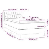 Produktbild för Ramsäng med madrass mörkblå 90x200 cm sammet