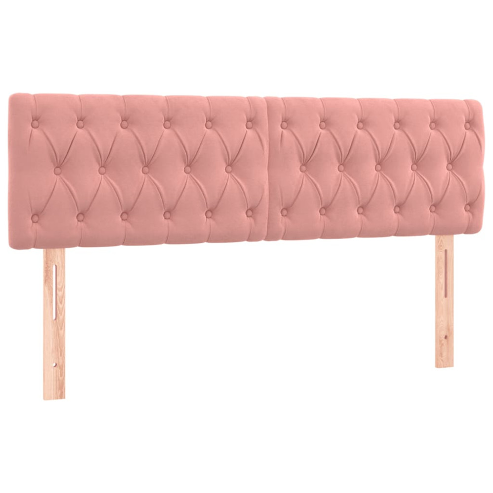 Produktbild för Ramsäng med madrass rosa 160x200 cm sammet