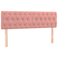 Produktbild för Ramsäng med madrass rosa 160x200 cm sammet