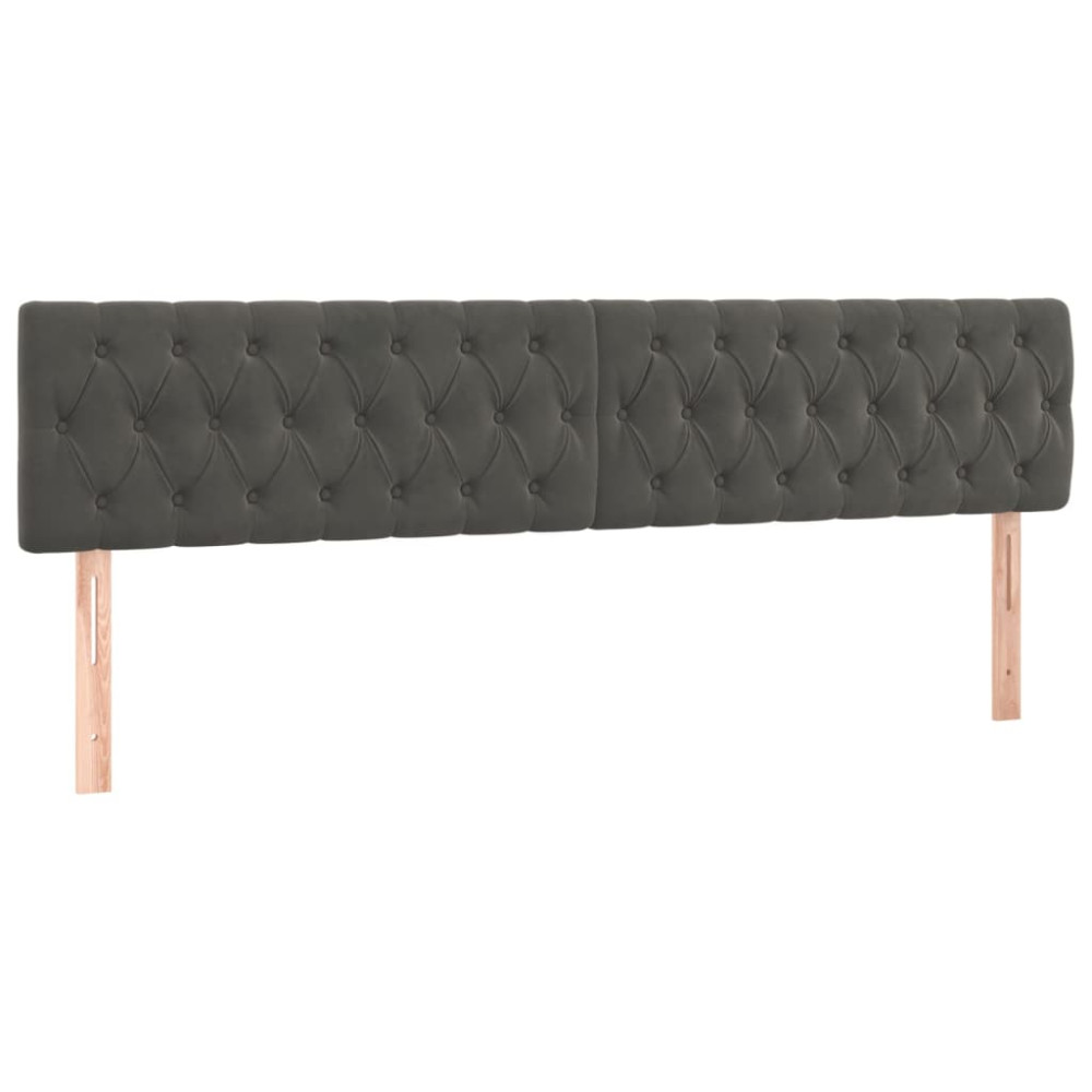 Produktbild för Ramsäng med madrass mörkgrå 180x200 cm sammet