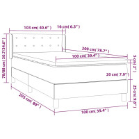 Produktbild för Ramsäng med madrass mörkgrön 100x200 cm sammet