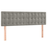 Produktbild för Ramsäng med madrass ljusgrå 140x190 cm sammet