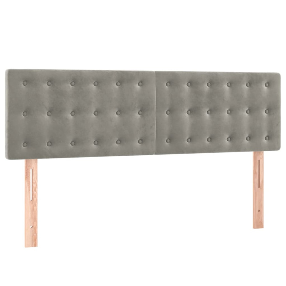Produktbild för Ramsäng med madrass ljusgrå 140x200 cm sammet
