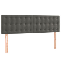 Produktbild för Ramsäng med madrass mörkgrå 140x200 cm sammet