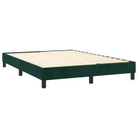 Produktbild för Ramsäng med madrass mörkgrön 140x200 cm sammet