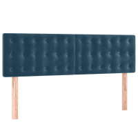 Produktbild för Ramsäng med madrass mörkblå 140x200 cm sammet