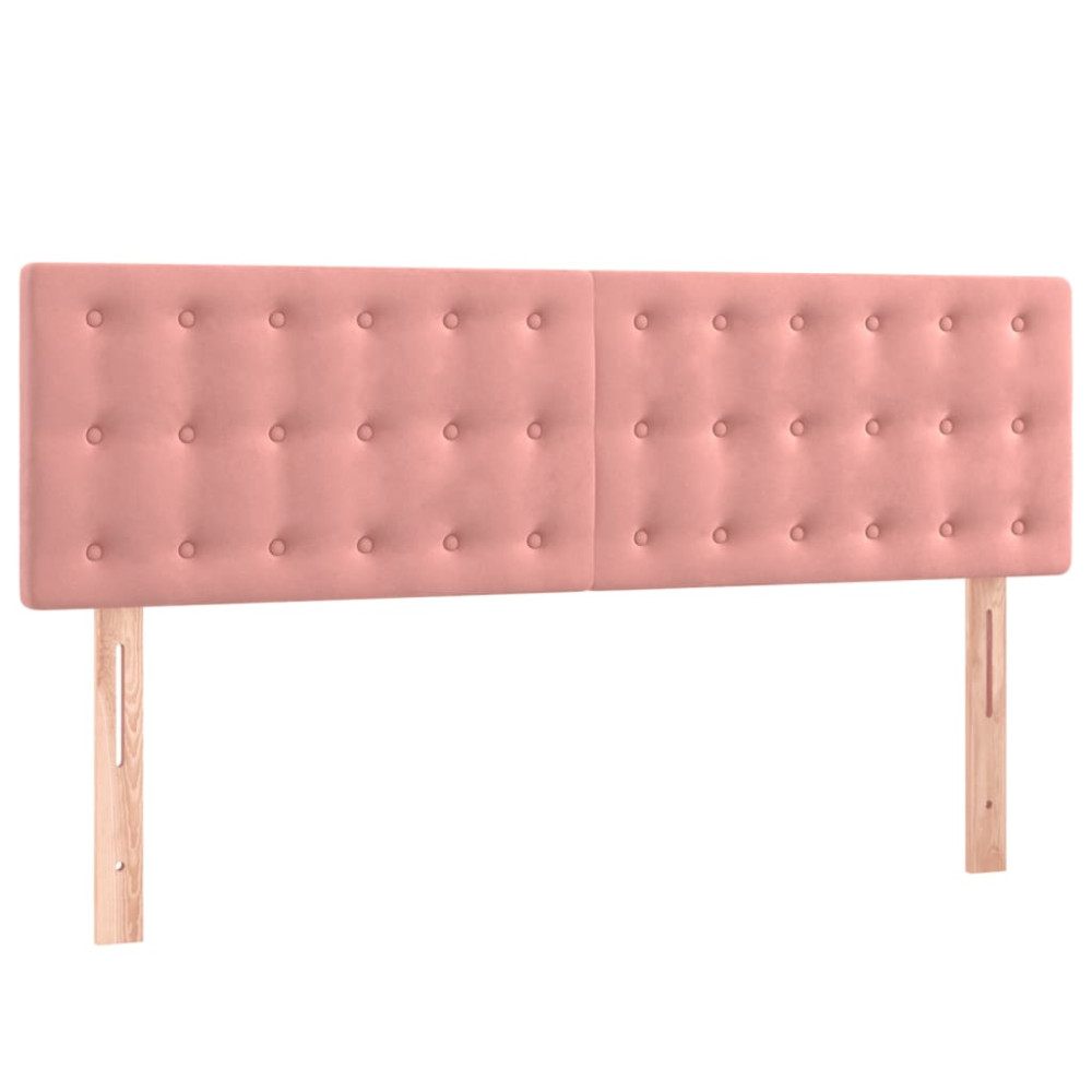 Produktbild för Ramsäng med madrass rosa 140x200 cm sammet