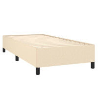 Produktbild för Ramsäng med madrass gräddvit 90x200 cm tyg