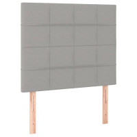 Produktbild för Ramsäng med madrass ljusgrå 100x200 cm tyg