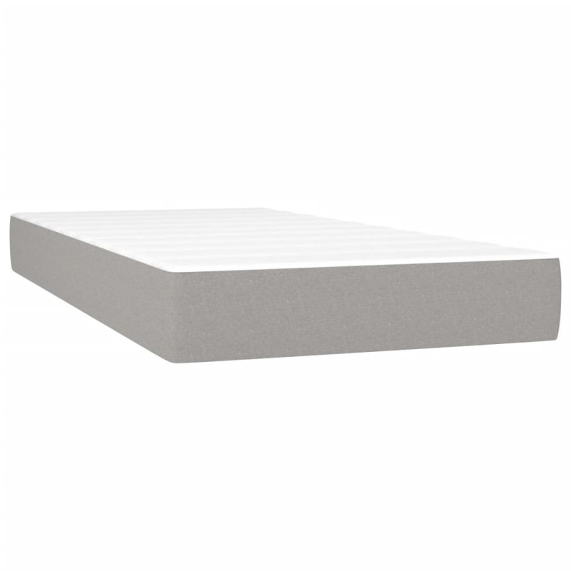 Produktbild för Ramsäng med madrass ljusgrå 200x200 cm tyg
