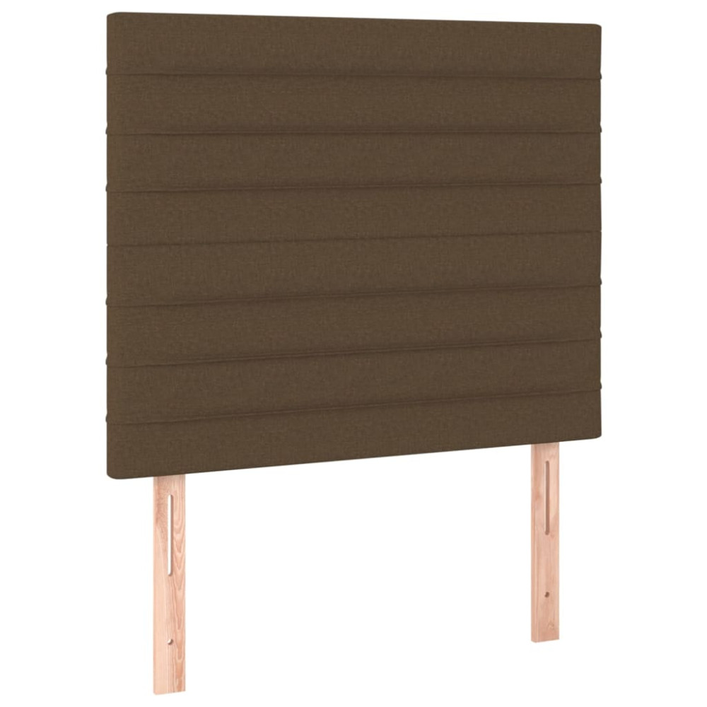 Produktbild för Ramsäng med madrass mörkbrun 90x190 cm tyg
