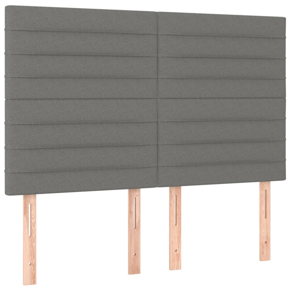 Produktbild för Ramsäng med madrass mörkgrå 140x190 cm tyg