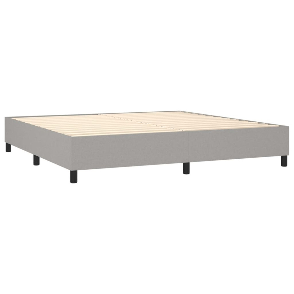 Produktbild för Ramsäng med madrass ljusgrå 200x200 cm tyg