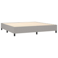 Produktbild för Ramsäng med madrass ljusgrå 200x200 cm tyg